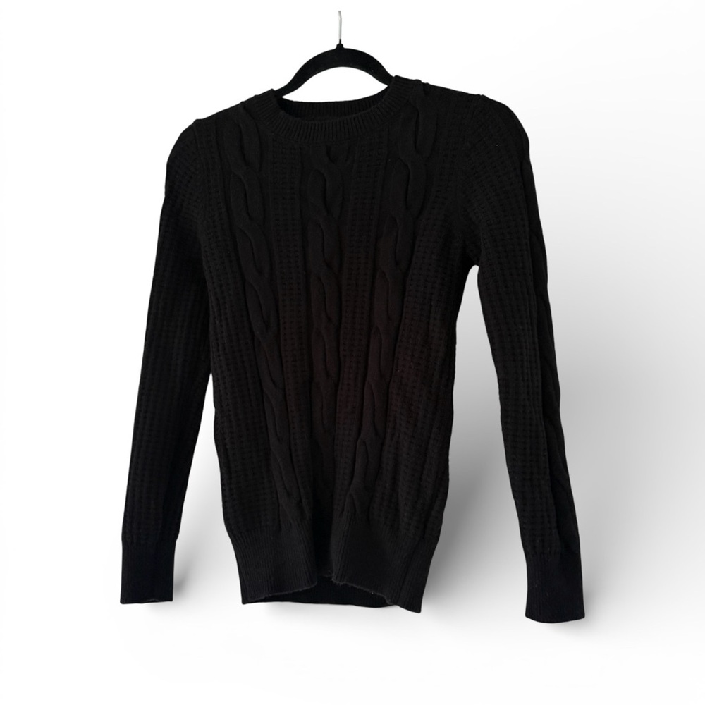 Philosophy Cable-Knit Pullover Sweater Black Viscose Blend SP NWT